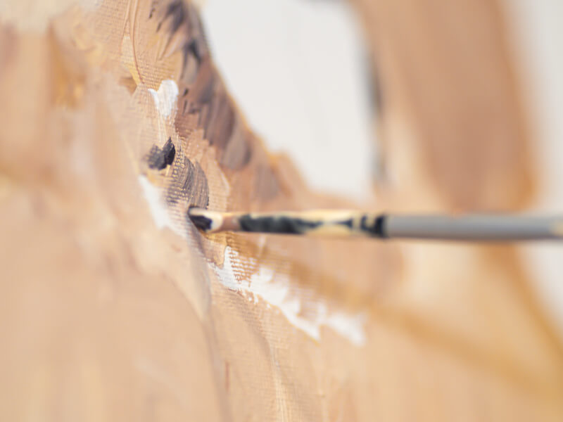 paintbrush on canvas